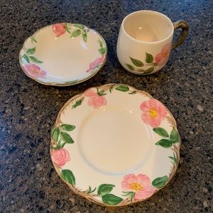 Franciscan Desert Rose 3 pieces (cup, bowl, plate)